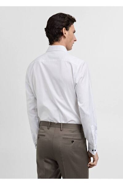 MANGO Man %100 pamuklu slim fit takım gömleği