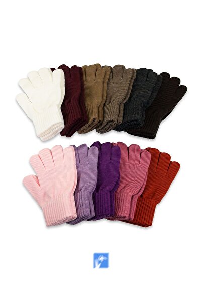 Kardelen Butik Denizli New Autumn and Winter, Solid Color Windproof Acrylic Gloves for Adult