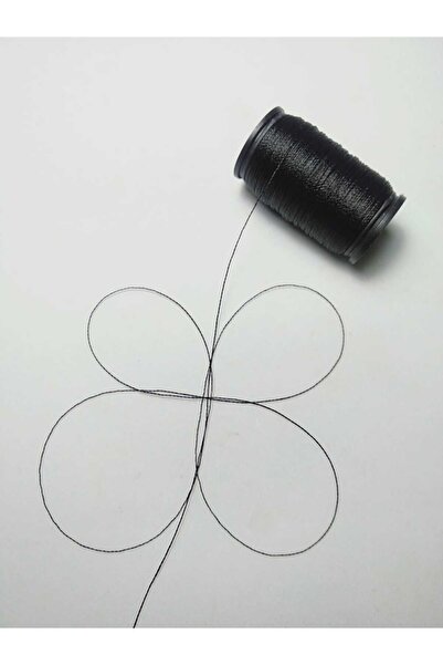 Eskişehir hobi sanat 0,2 mm 60 μέτρα κλωστή χάντρας προσευχής Μαύρο χρώμα (πι...