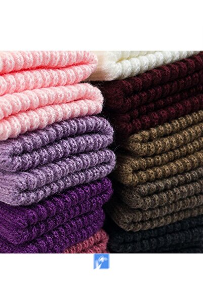 Kardelen Butik Denizli New Autumn and Winter, Solid Color Windproof Acrylic Gloves for Adult