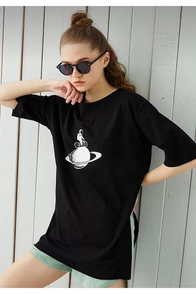 SAAT TEKSTİL SAAT TEXTILE Tricou cu imprimeu World