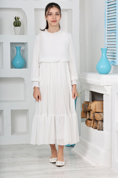 Joui Co Kız Çocuk Uzun Pliseli Elbise