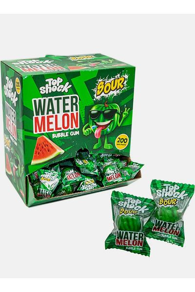 Kervan Topshock Water Melon 200 Pack Sour Chewing Gum