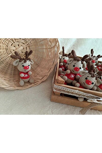 ev atölyem Amigurumi Yeni Yıl Geyil Anahtarlık