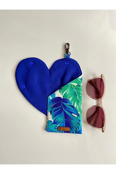 İsella Leaf Patterned Heart Glasses Case