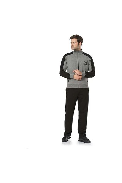 Pierre Cardin Set de trening gri pentru bărbați cu fermoar R.O.Z.7.0.E.L.4.5.T.