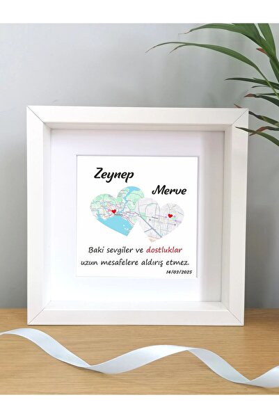 imzatasarım Sevgiliye Özel Hediye Derinlikli  Adresli Çerçeve Eş Dost Nişan D...