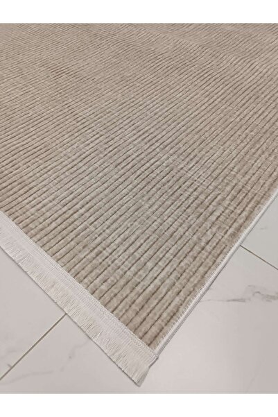 AVEN HOME Püsküllü Kaymaz Taban Yolluk Koridor Mutfak Halısı Makinede Yıkanabilir Vizon