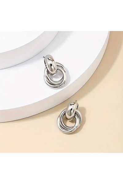 Accessories Vanilla Avenue Silver Color Casual Stylish Dangle Hoop Women's Earrings