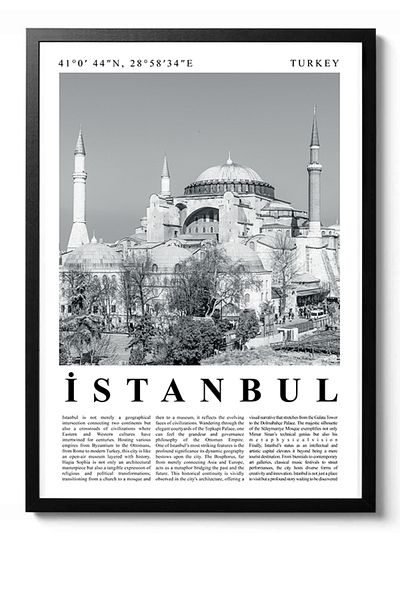 Taranist Αφίσα Istanbul Poster Black White City