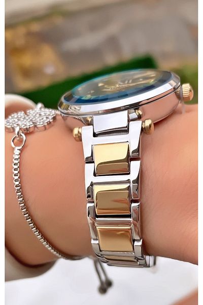 Homies Brand Yellow Silver Color Waterproof Women's Wristwatch - With Bracelet Gift