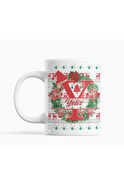 Nino Store Letter Y Christmas Themed New Year's Gift Printed Mug