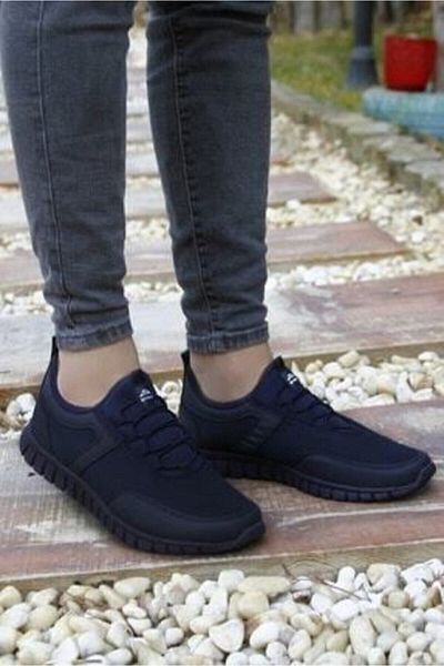 SadiasSpyder Navy Blue - Men's Laceless Comfortable Stretch Casual Shoes