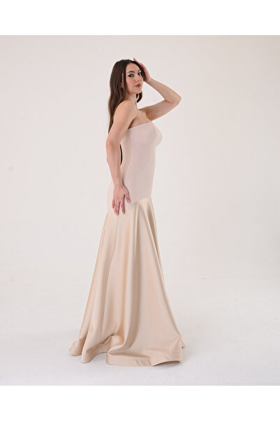 APPELLO BEJ DIANA MODEL ABİYE  ELBİSE