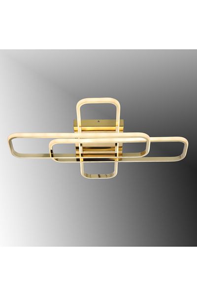 TT AYDINLATMA Tt324-Sr Lighting - Daylight 57X17 Profile, Yellow Finish, 3-Plonfyer Led Chandelier