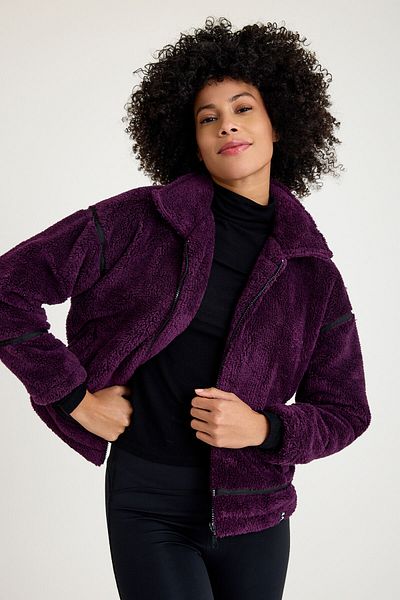 Scorp Shine Casual - Palton mov de pluș pentru femei