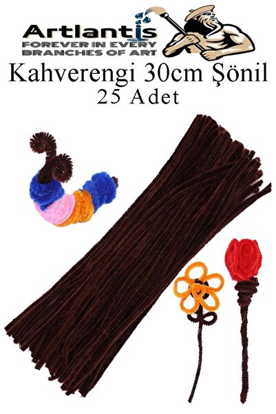 Artlantis Şönil 30 cm 25 li 1 Paket Renkli Tüylü Tel Okul Öncesi Anasınıfı Kr...