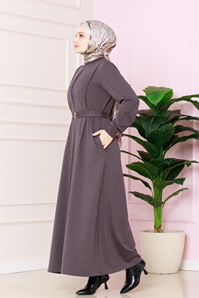 Sevitli Φόρεμα με πιέτες σε ανθρακί χρώμα