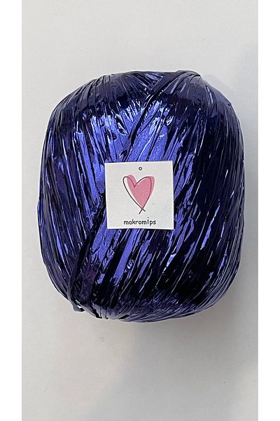 Makromİps Premium Metallic Paper - Shiny Evening Dress Polyester Bag and Hat Decorated Knitted Rope
