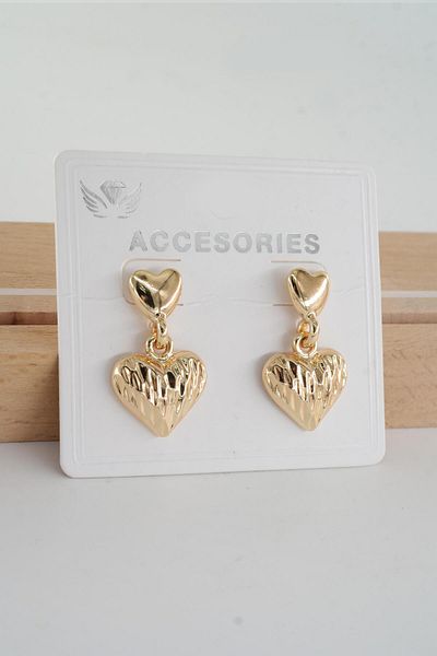 By Zeyna Aksesuar Women's Special Design Heart Figured Earrings
