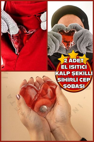 İnfeta 2 قطعة من الجل السحري لصيد الأسماك - موقد جيب على شكل قلب لتدفئة اليد الدافئة