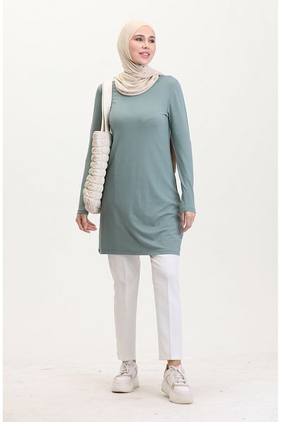 sefamerve Lange Viskose-Tunika 10345-11 Grün