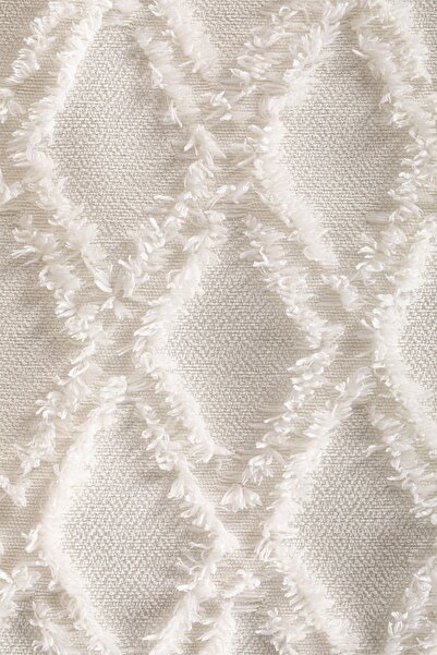 Home Collection Ecru 3 Piece Double Tasseled Pique Set