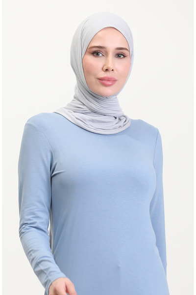 sefamerve Modrá viskózová dlouhá tunika - 10345-05