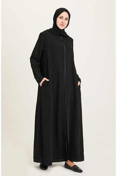 sefamerve Black Stone Detailed Large Size Ferace 5180-01