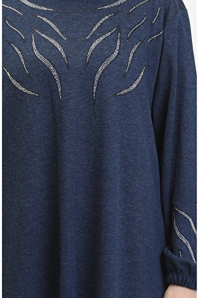 sefamerve Jewel ruha elasztikus ujjakkal 0547-03 sötétkék