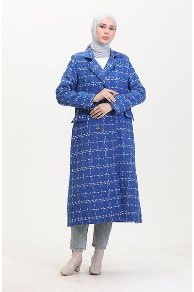 sefamerve 71209-06 Model Płaszcz Saxe Tweed