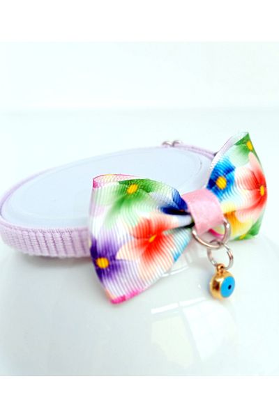 Sempati Store Adjustable Cat Collar with Elastic Bell Bow Tie