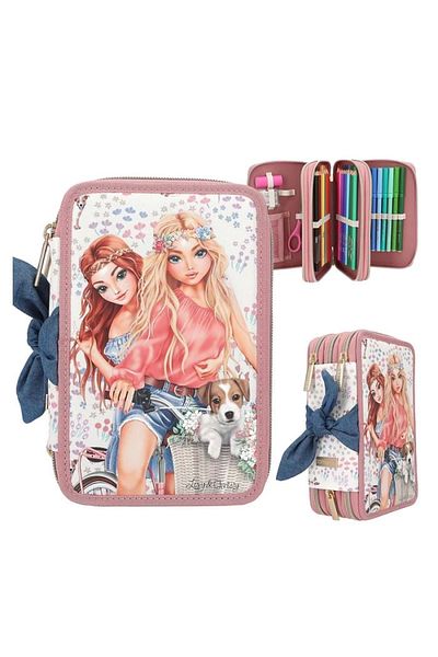 Top Model 3 Layers Velo Fleur Pencil Case Full