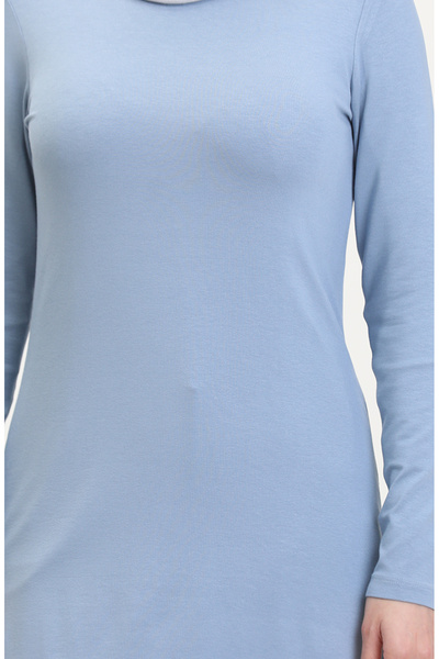 sefamerve Modrá viskózová dlouhá tunika - 10345-05