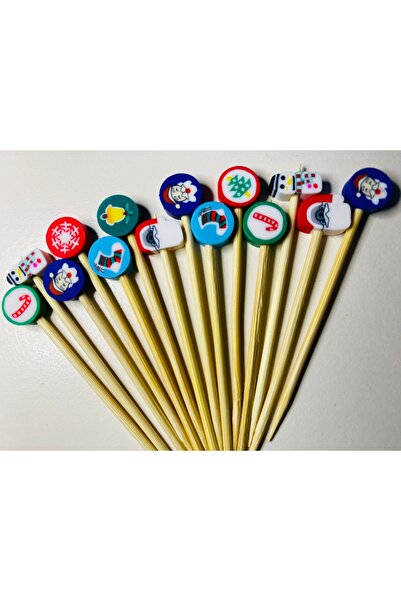 yağmur gökçe رقم: 64 - 30 قطعة من أعواد الأسنان المزخرفة لعيد الميلاد وعيد ال...