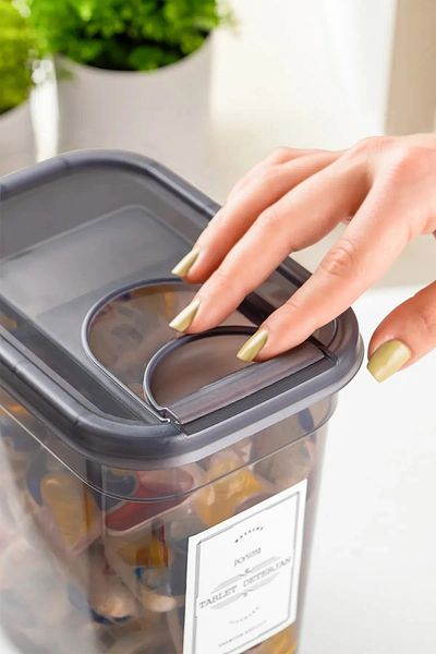 Home Mona Big 2-Piece Multi-Purpose Powder and Tablet Detergent Storage Box Container Set with Label 3.2 Liters