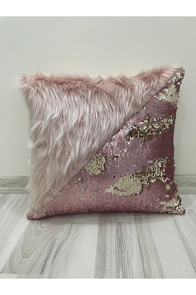 YILMAZHOME Sequin Plush Triangle Throw Pillow Cover
