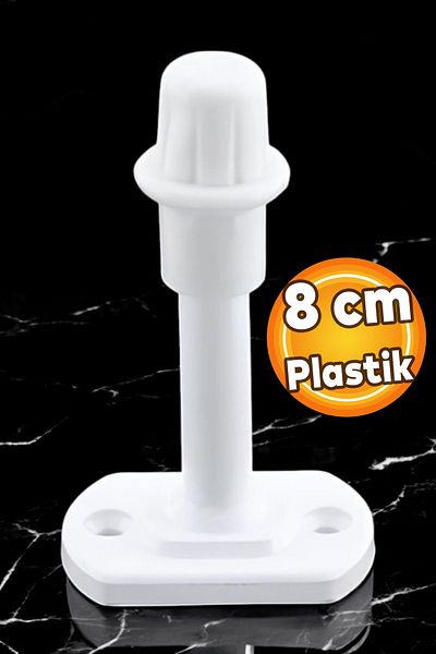 Badem10 Oprire din plastic alb de 8 cm - Mâner pentru ușă din spate a mobilierului, bara de protecție și mâner de reținere