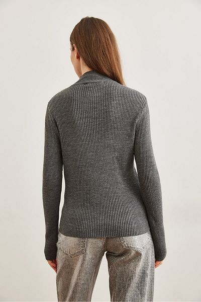 Olalook Smoked Half Fisherman Zickzack-Strickpullover für Damen KZK- 19000447