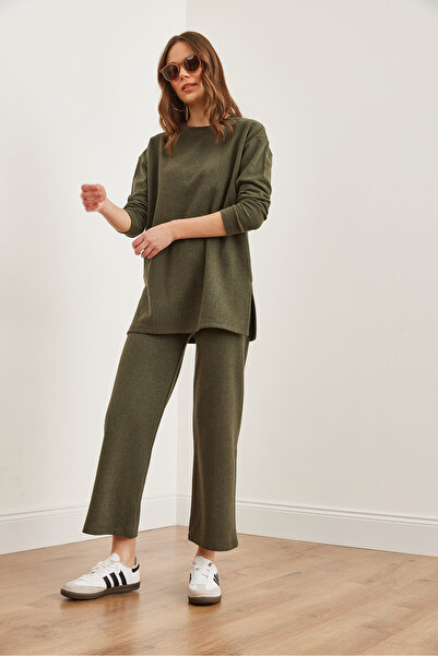 Olalook Khaki Color Women's Thessaloniki Suit - Bottom & Top Tkm- 19000323