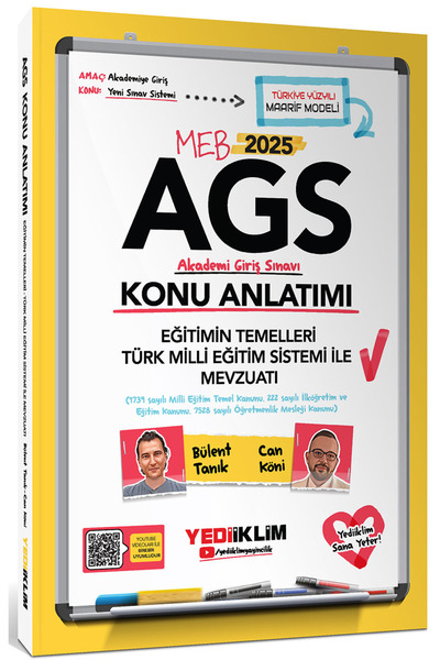 Yediiklim Yayınları 2025 MEB AGS Eğitimin Temelleri Türk Milli Eğitim Sistemi...