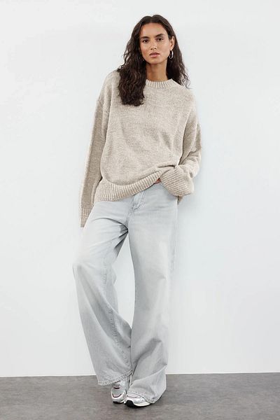 Trendyol Collection Pulover de tricotaj cu textura moale Stone Wide Fit TWOAW25KZ00168