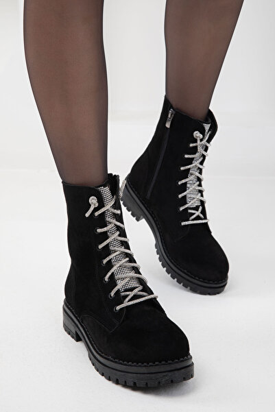 SOHO Siyah Süet Kadın Bot & Bootie 20141