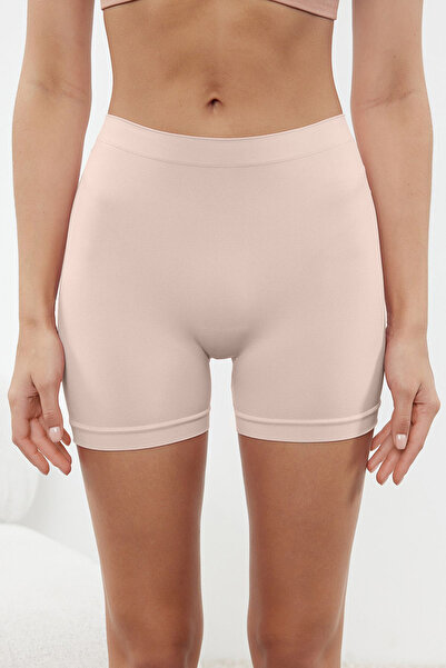 Trendyol Collection Pachet de 2 chiloți tricotați boxer fără cusături/bej prune THMSS24KU00032