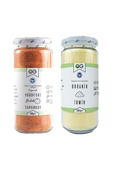 OG natural Organik Yoğurtsuz Bebek Tarhanası Ve Organik İrmik +6 Ay