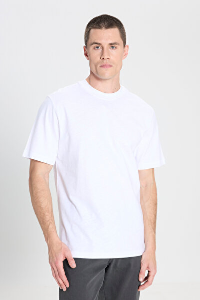 WRANGLER Regular Fit Normal Cut Crew Neck 100% Cotton White Men's T-shirt