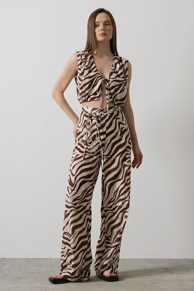 Trendyol Collection Multicolor Pattern Wide Leg/Wide Leg Pants Twoss25Pl00035