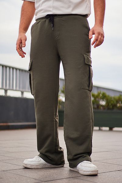 Trendyol Collection Φόρμα φούτερ Khaki Cargo - Τσέπες, Tmnaw25ea00021
