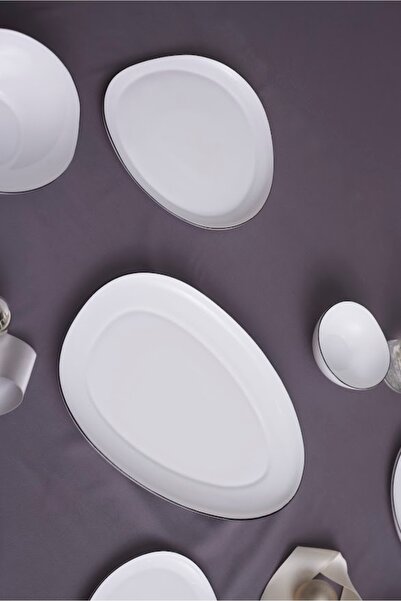 Karaca New Agata Opal Glass Boat Plate 33 cm