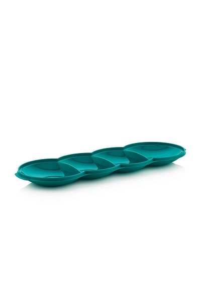 Tupperware Allegra Slim Lid Snack Bowl Water Green Gold Fashionable and Practical Presentation Bowl (Cover)